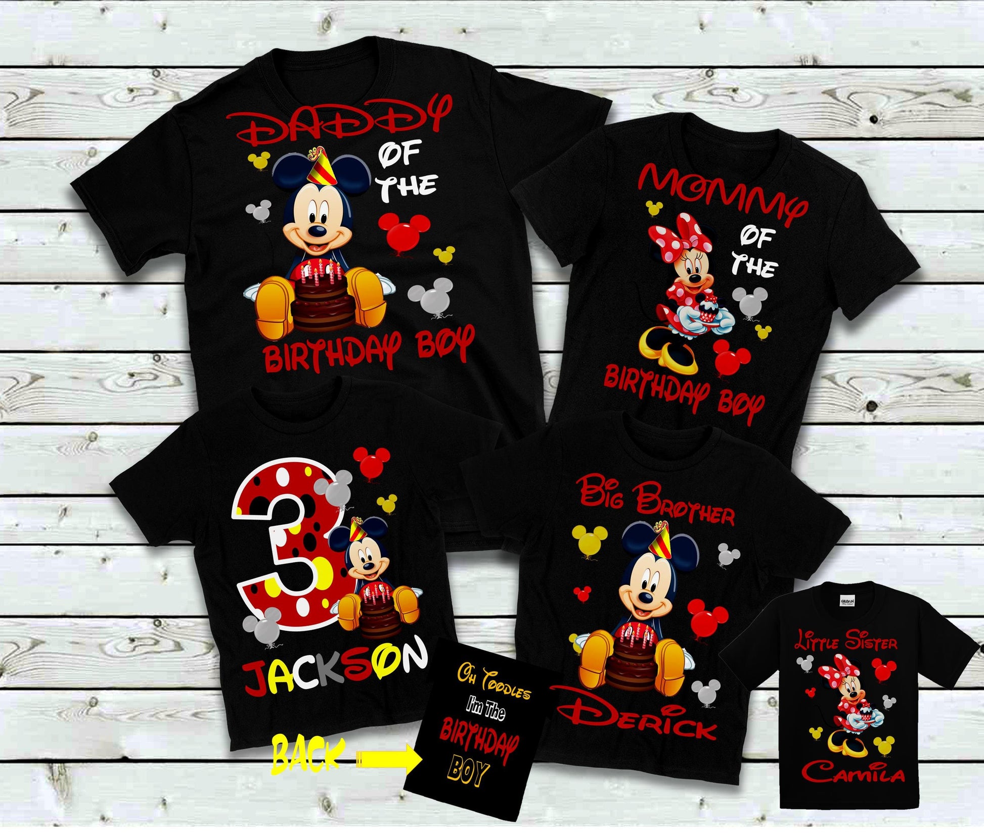 Handmade Mickey Mouse Matching Family Birthday Shirt