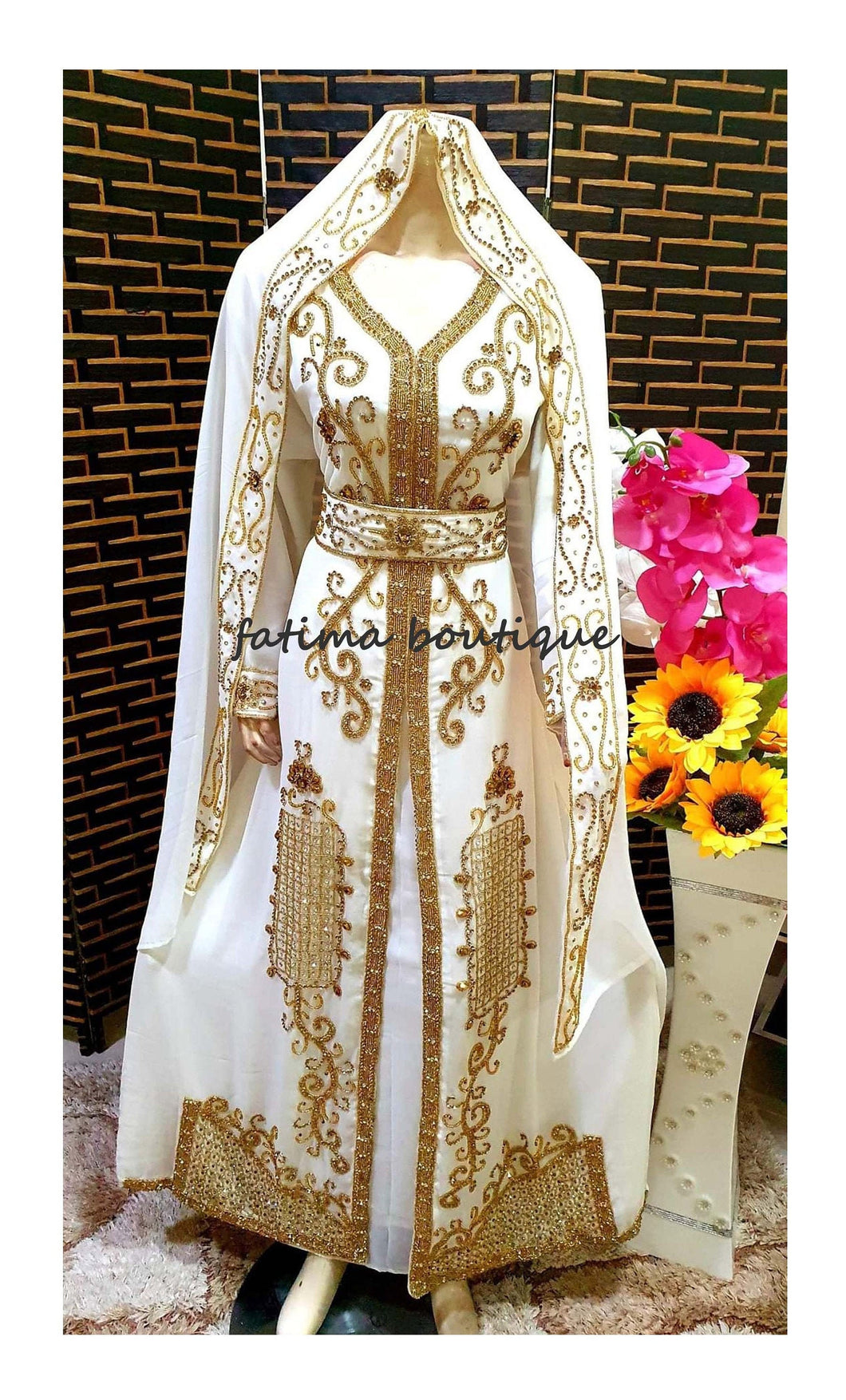New African Attire Bridesmaid Abaya Long Formal Dresses With Head Scarf