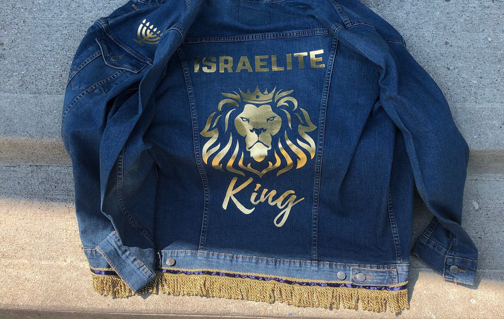 Israelite King Custom Denim Jacket With Fringes