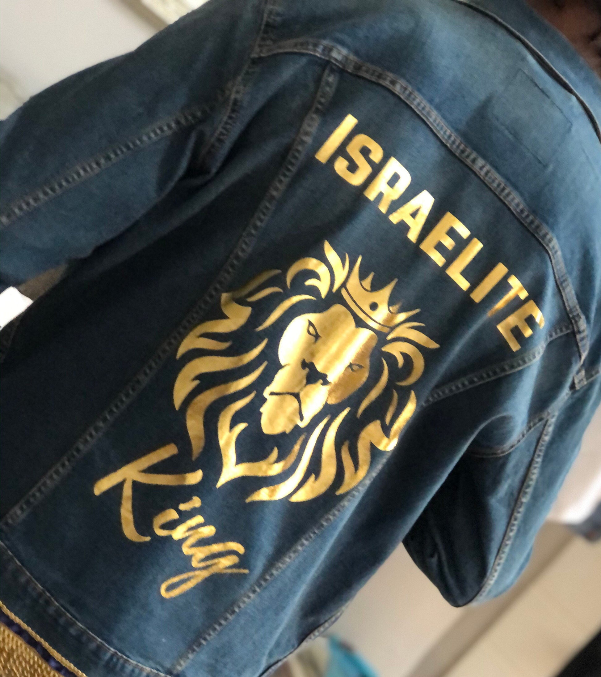 Israelite King Custom Denim Jacket With Fringes