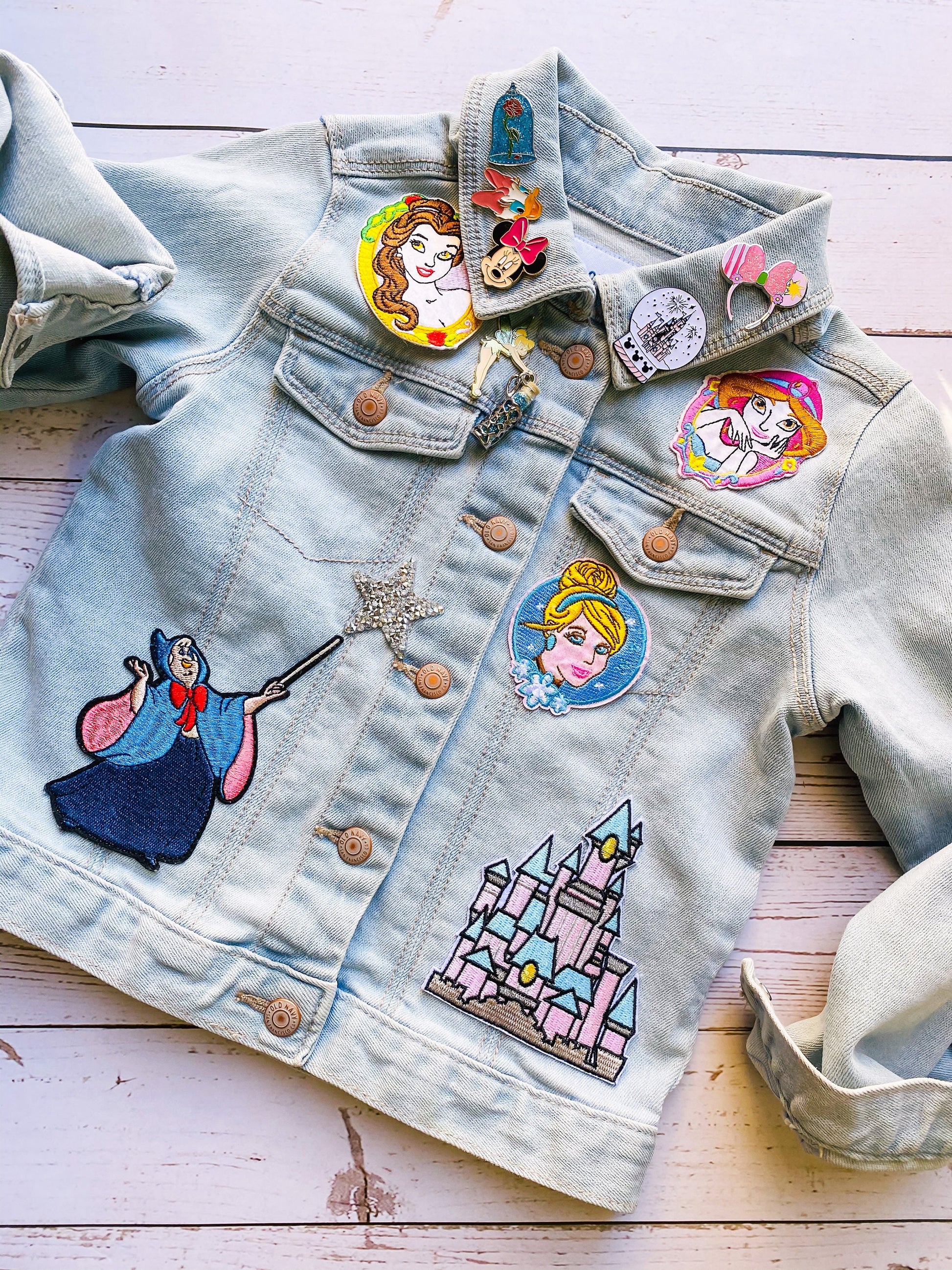 Disney Inspired Minnie Mouse Magic Custom Character Denim Jacket