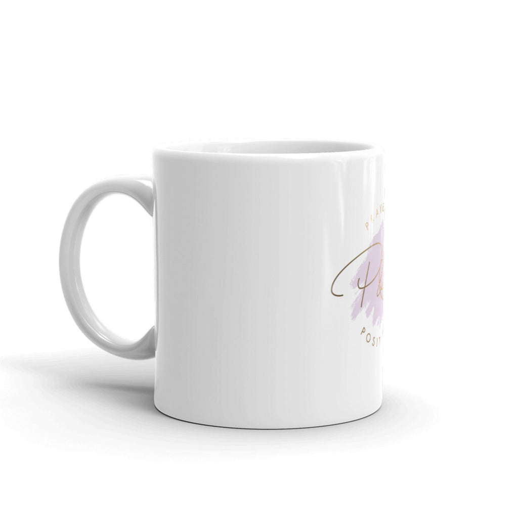 Prayer & Positivity White Glossy Coffee Mug