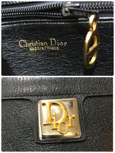 画像をギャラリービューアに読み込む, Vintage Christian Dior Shoulder Bag Authentic Black Leather Clutch
