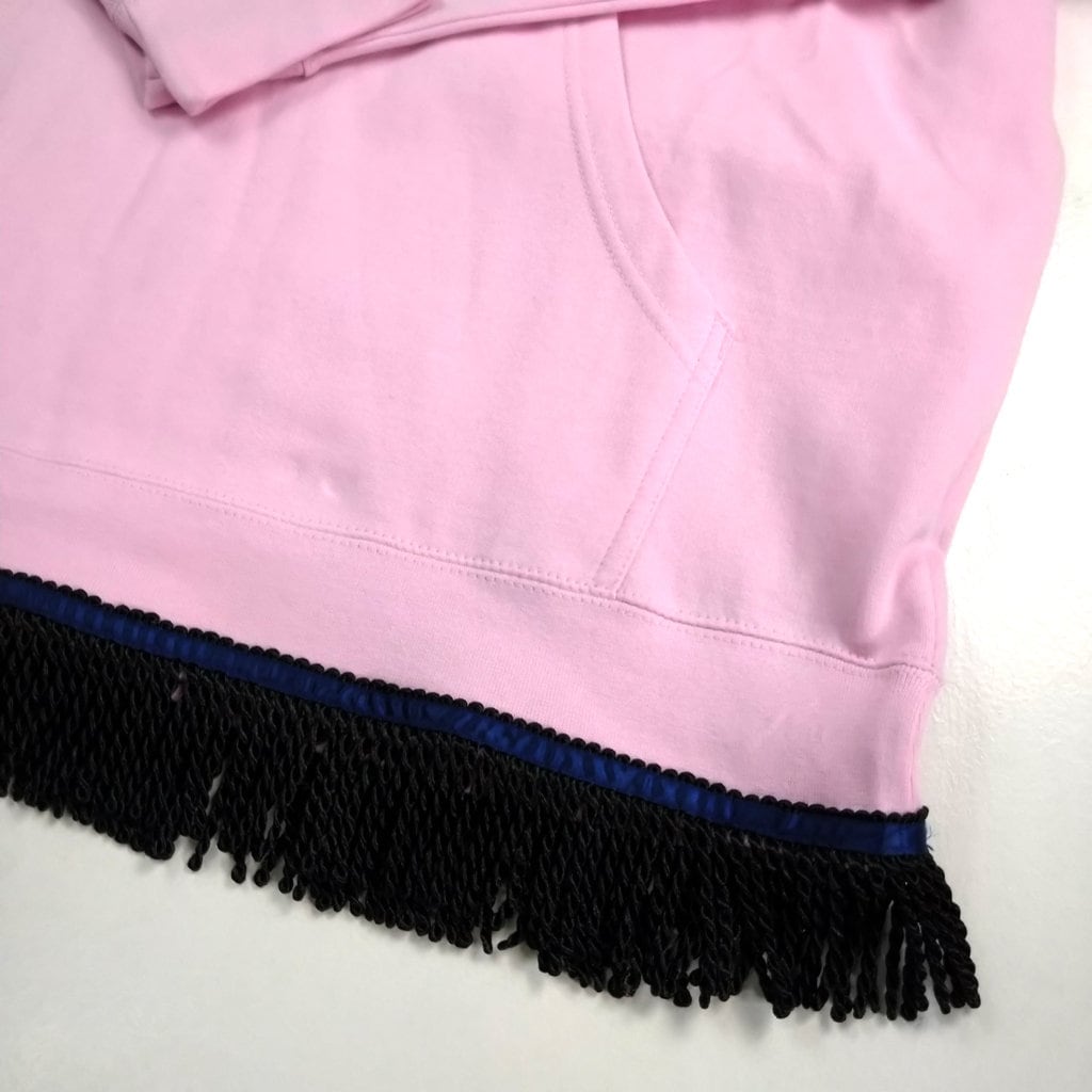 Hebrew Israelite Pink BLESSED Hoodie with Fringes,