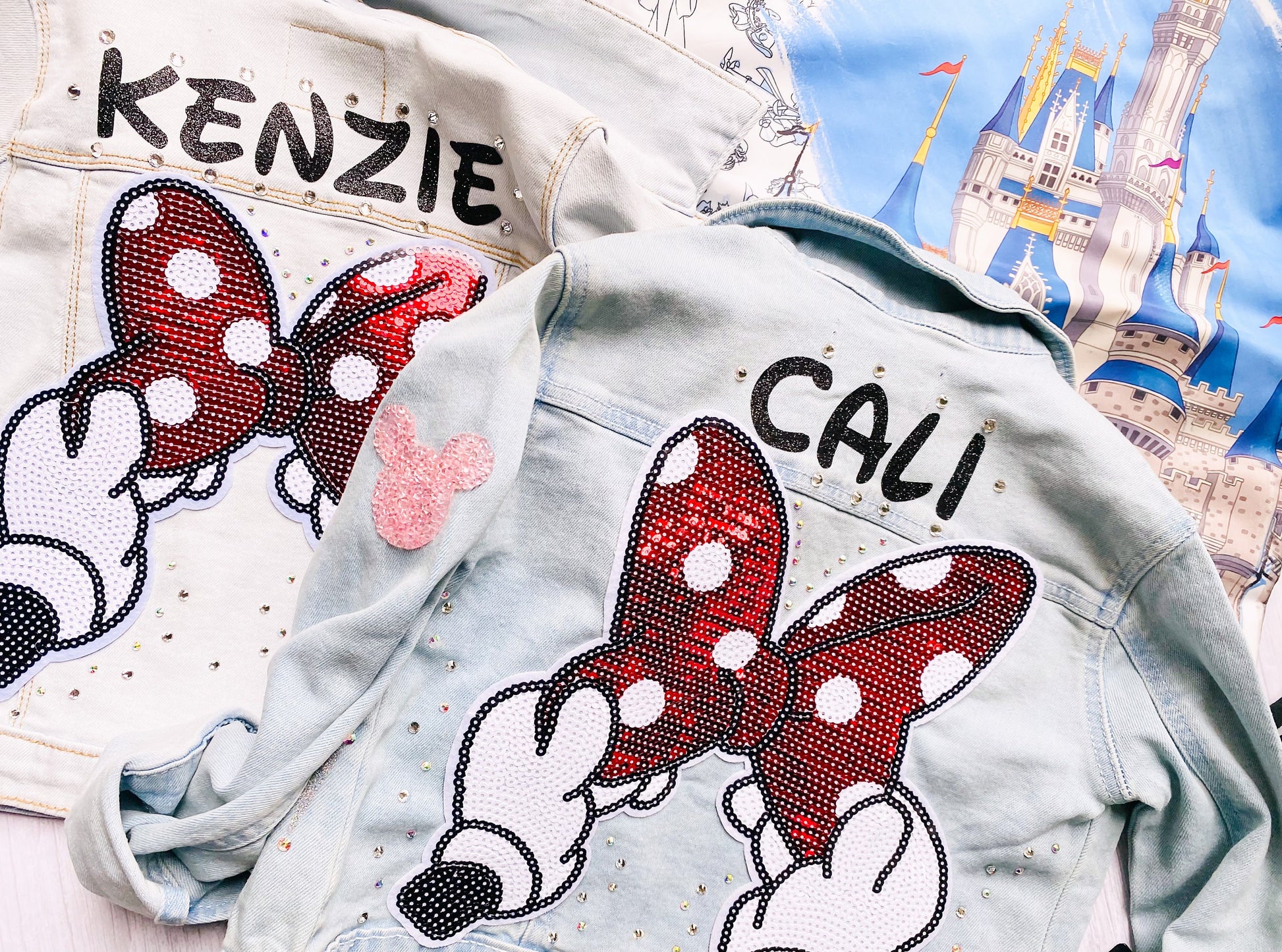 Disney Inspired Minnie Mouse Magic Custom Character Denim Jacket