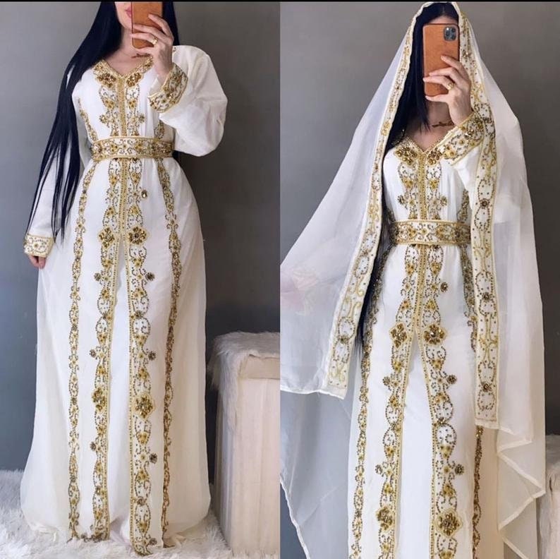 New African Attire Bridesmaid Modern Elegant Dubai Moroccan Caftan Dresses