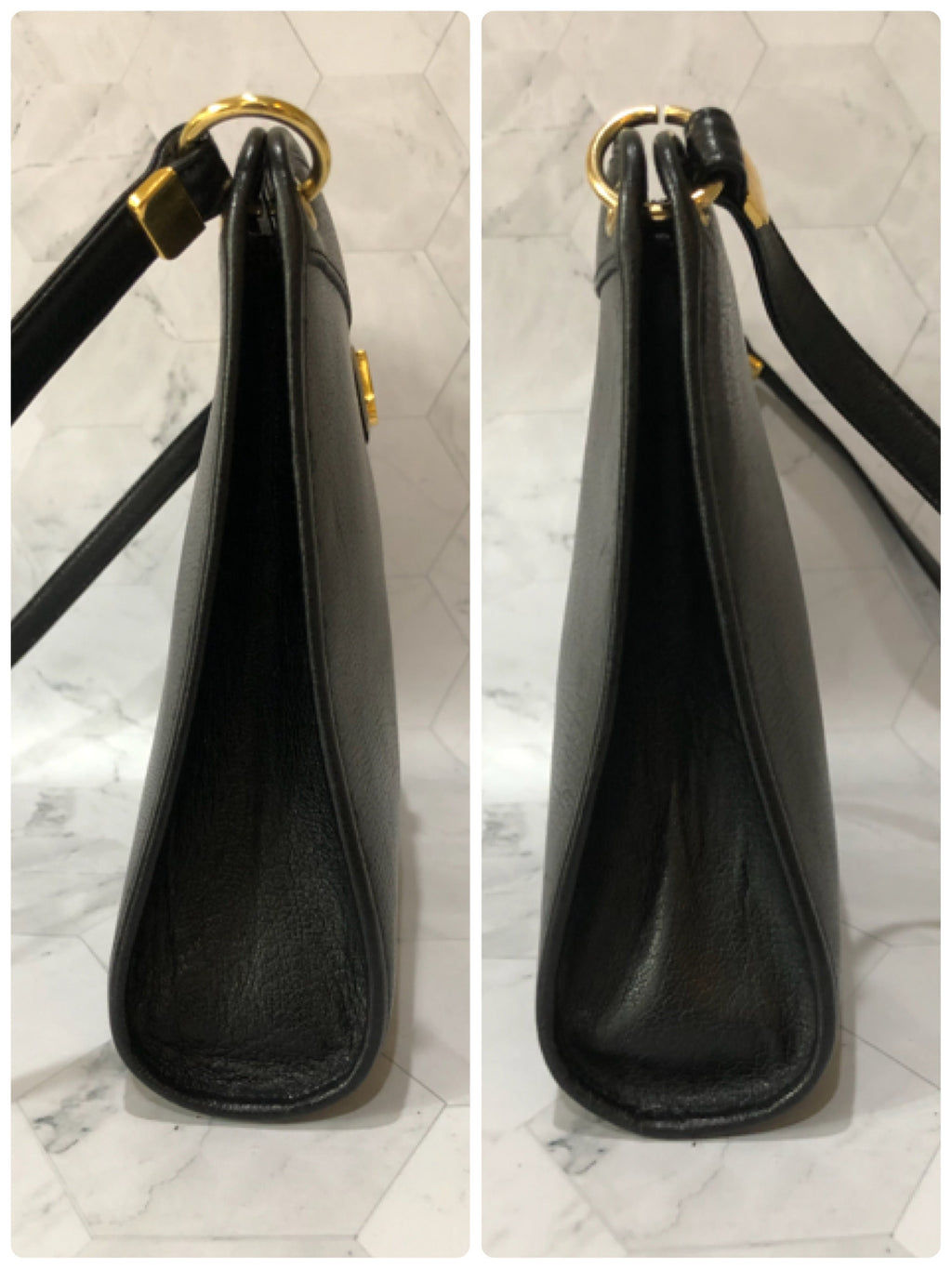 Vintage Christian Dior Shoulder Bag Authentic Black Leather Clutch