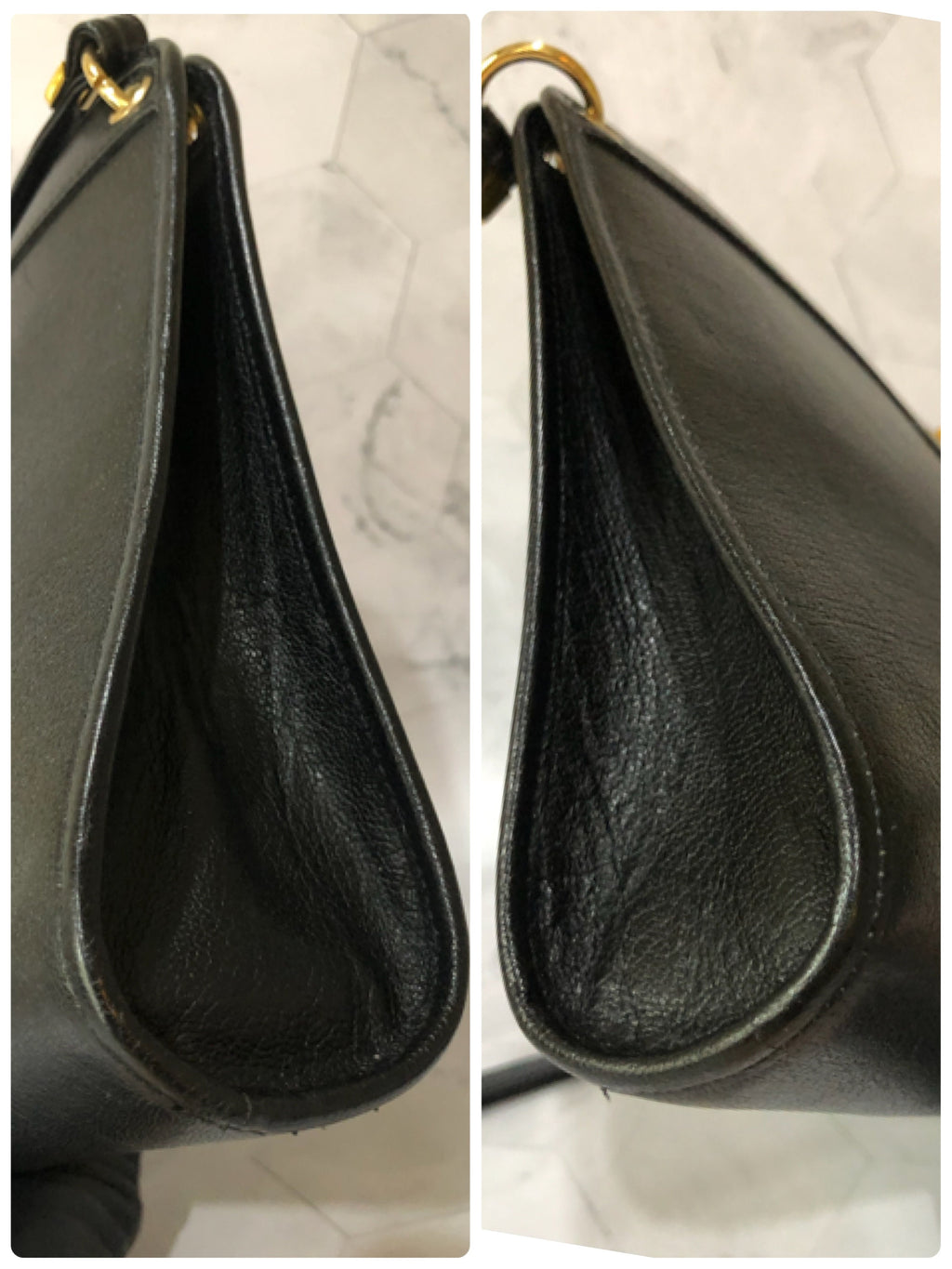 Vintage Christian Dior Shoulder Bag Authentic Black Leather Clutch