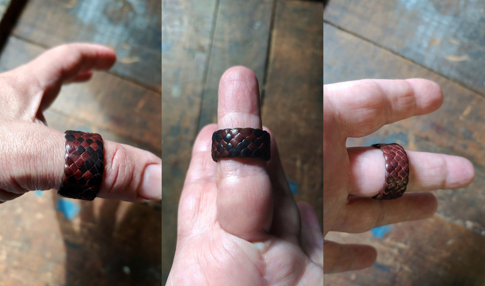 Kama Leather Ring Men's Women's Wedding Band