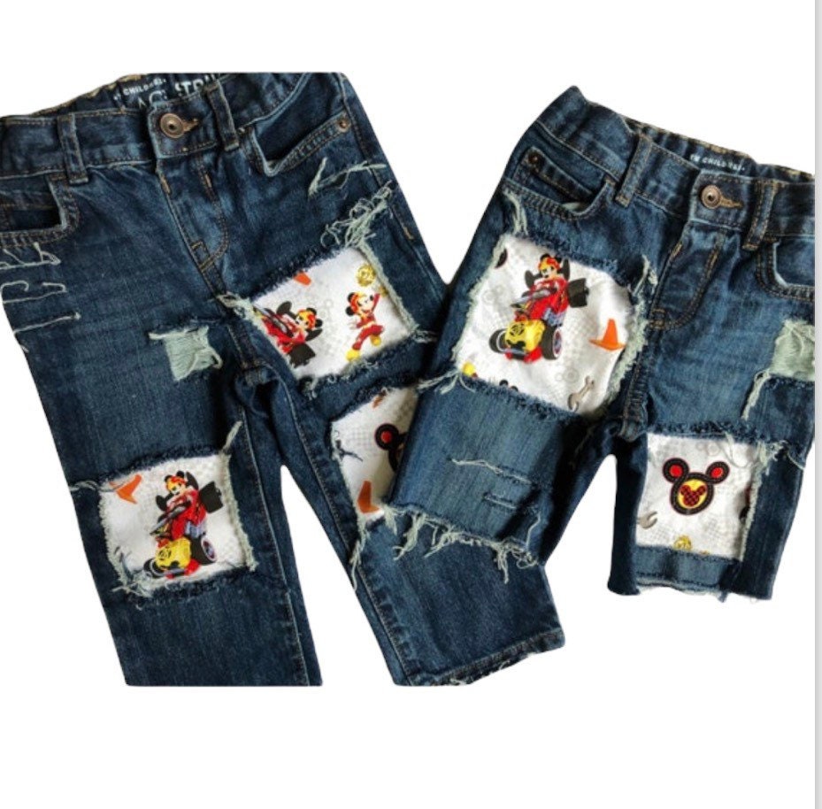 Mickey Mouse Toddler Roadster Jeans Made from Mickey Fabric