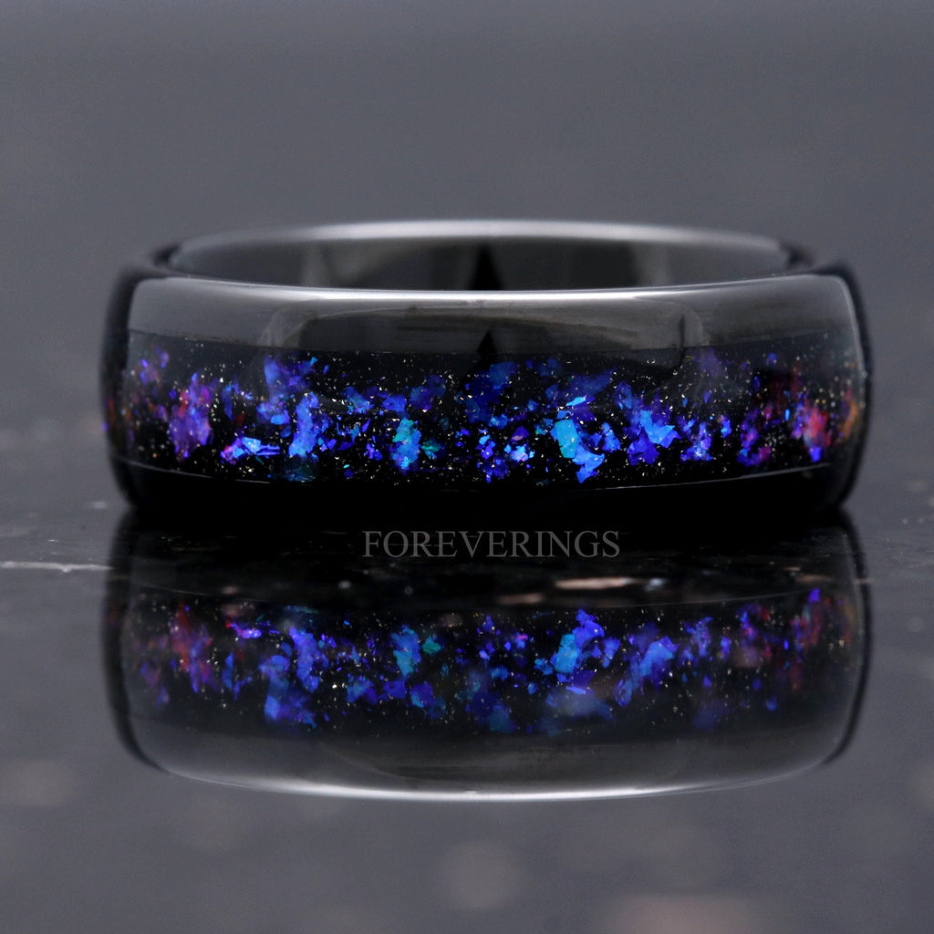 Black Orion Nebula 8mm-6mm Tungsten Outer Space Ring