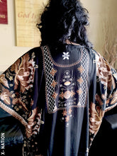 Load image into Gallery viewer, Hebrew Israelite Women&#39;s Brown &amp; Gold Kaftan Dress with Gold Fringes
