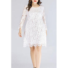 Load image into Gallery viewer, Ketty More Women Wonder-full Flower Lace Round Neck Solid Color Dress
