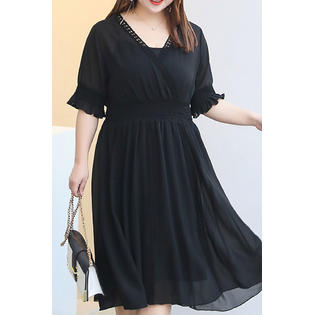Unomatch Women Empire Waist Stylish Chiffon Dress