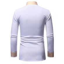 Load image into Gallery viewer, African Black &amp; Gold Long Sleeve Dashiki Garment Dress Shirt - slvhasitall
