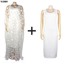 Load image into Gallery viewer, New African Women Dashiki Lace Long Flower Dress - slvhasitall
