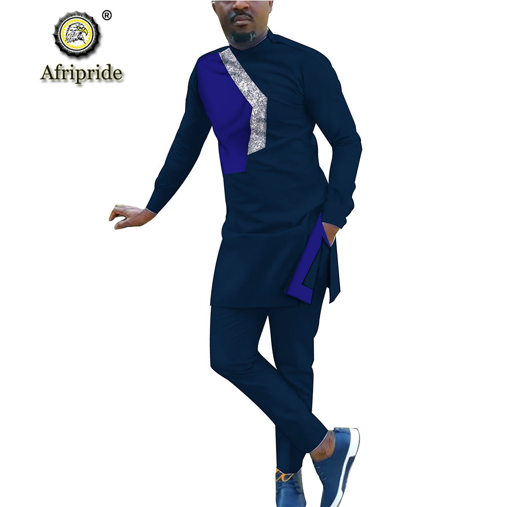 2 Piece African Tracksuit Dashiki Coats Jacket and Ankara Pants Set - slvhasitall