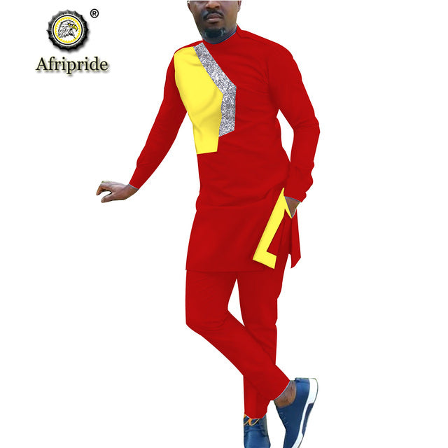 2 Piece African Tracksuit Dashiki Coats Jacket and Ankara Pants Set - slvhasitall