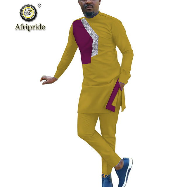 2 Piece African Tracksuit Dashiki Coats Jacket and Ankara Pants Set - slvhasitall