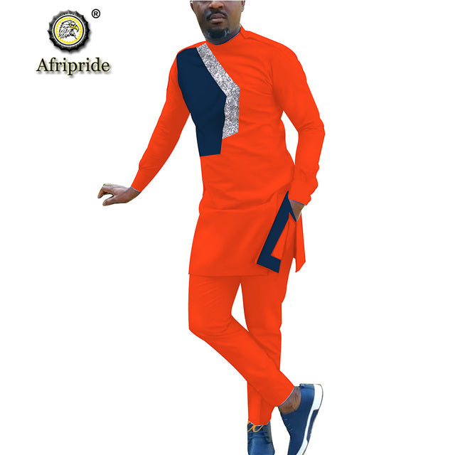 2 Piece African Tracksuit Dashiki Coats Jacket and Ankara Pants Set - slvhasitall