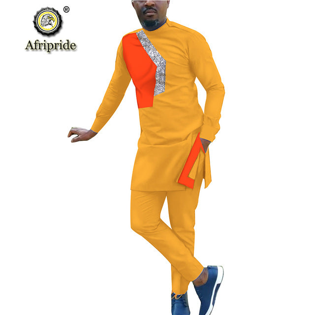 2 Piece African Tracksuit Dashiki Coats Jacket and Ankara Pants Set - slvhasitall