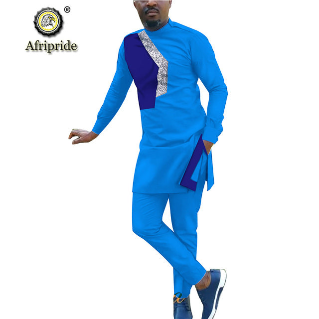 2 Piece African Tracksuit Dashiki Coats Jacket and Ankara Pants Set - slvhasitall