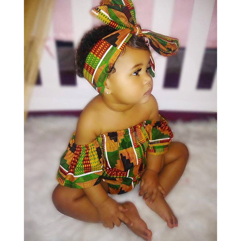 Baby Girl African Dahiki Rompers Set - slvhasitall