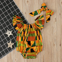 Load image into Gallery viewer, Baby Girl African Dahiki Rompers Set - slvhasitall
