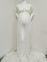 Load image into Gallery viewer, Maternity Long Baby Shower, Photography Cotton Dress With Cape Long Train - slvhasitall
