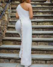 Load image into Gallery viewer, Women African Off-The-Shoulder Casual Dashiki Jumpsuit - slvhasitall
