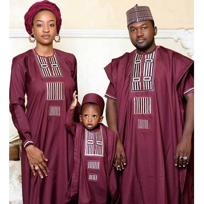 African Couple Family 3 Pieces Formal Apparel