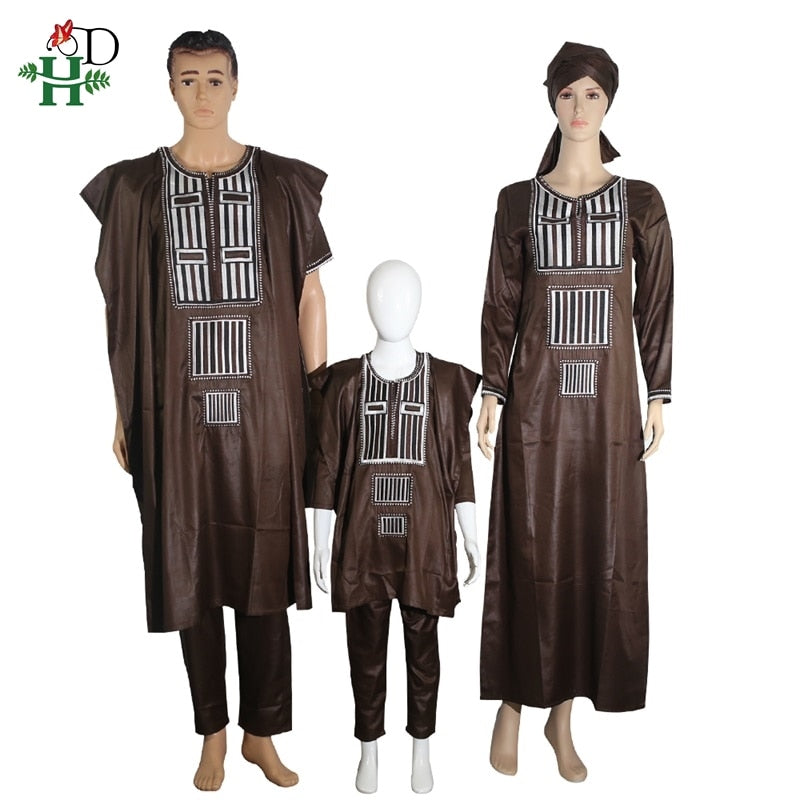African Couple Family 3 Pieces Formal Apparel