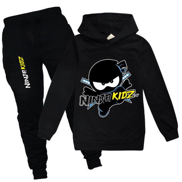 New Ninja Kidz Long Sleeves Thin Hoodie And Pants Set