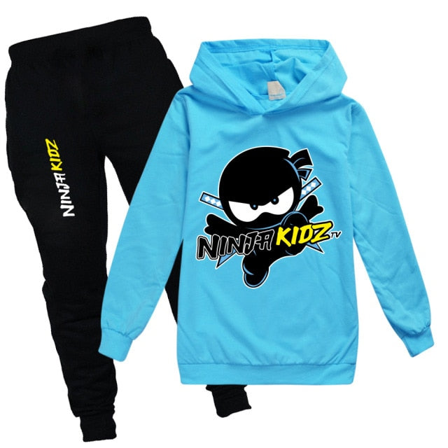 New Ninja Kidz Long Sleeves Thin Hoodie And Pants Set