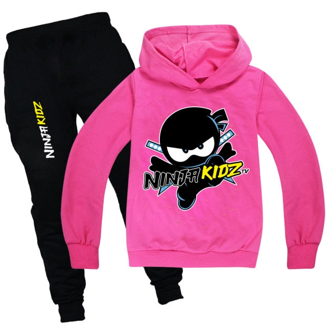 New Ninja Kidz Long Sleeves Thin Hoodie And Pants Set
