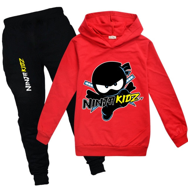 New Ninja Kidz Long Sleeves Thin Hoodie And Pants Set