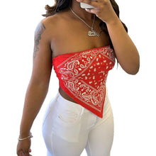 Load image into Gallery viewer, Women&#39;s Corset Sexy Crop Tops Bandana Print - slvhasitall
