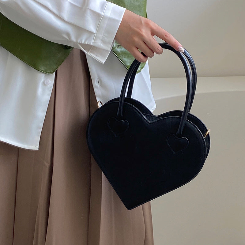 Vintage Cool Girls Love Heart  Small  Black Tote Purse