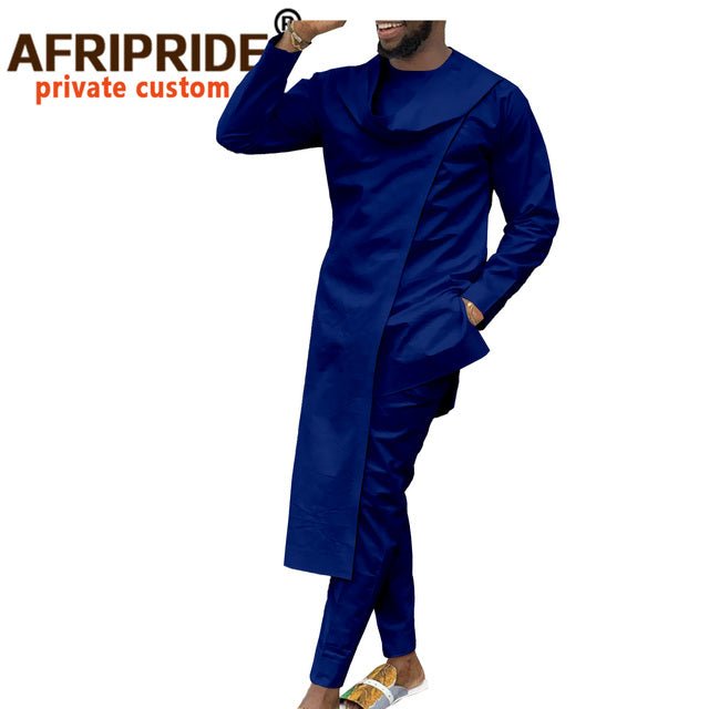 2 Piece African White Casual  Men Dashiki Garment Set - slvhasitall