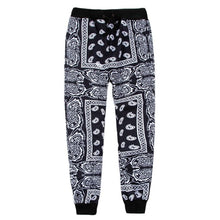 画像をギャラリービューアに読み込む, Men Hip Hop Polyester Paisley Bandana Print Jogger Sweatpants - slvhasitall
