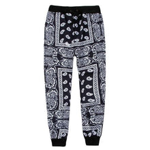画像をギャラリービューアに読み込む, Men Hip Hop Polyester Paisley Bandana Print Jogger Sweatpants - slvhasitall
