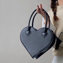 Load image into Gallery viewer, Vintage Cool Girls Love Heart  Small  Black Tote Purse
