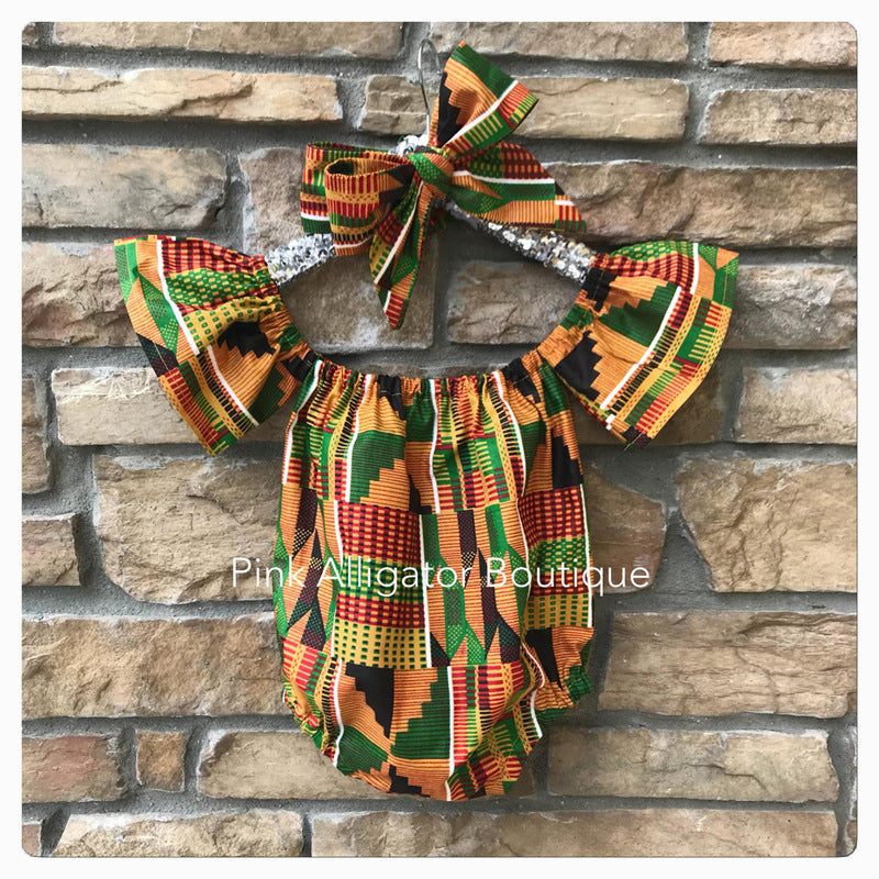 Baby Girl African Dahiki Rompers Set - slvhasitall
