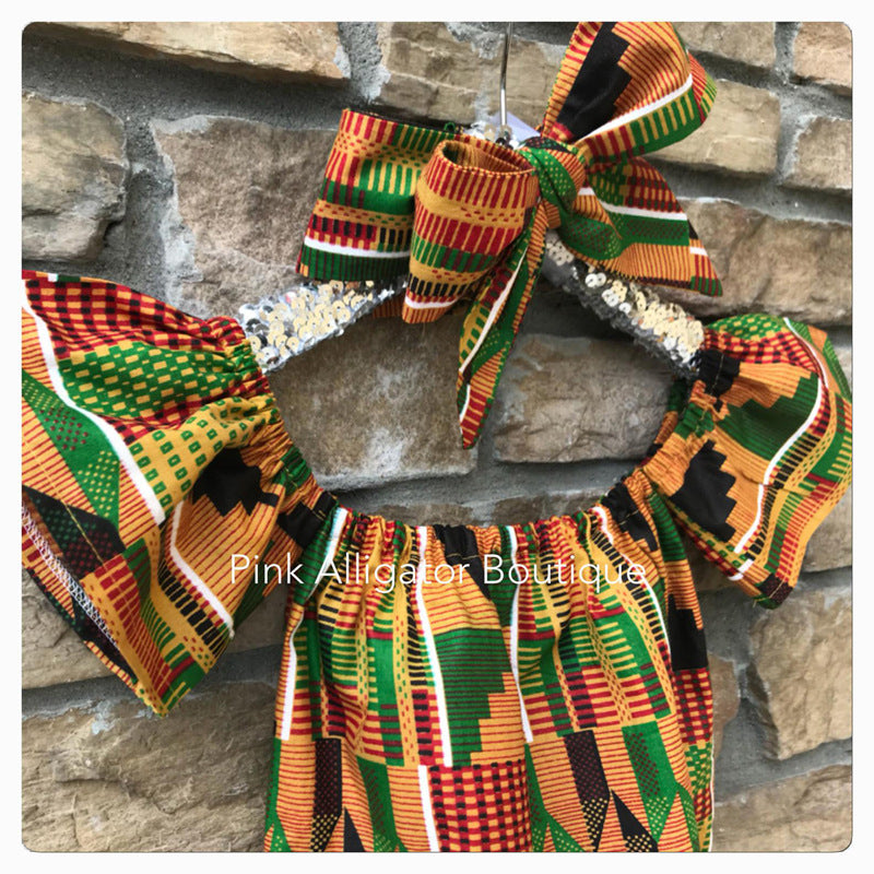Baby Girl African Dahiki Rompers Set - slvhasitall