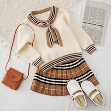 Load image into Gallery viewer, Girls Knitted 2 Pieces Suit Top+Skirt - slvhasitall
