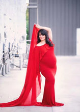 Load image into Gallery viewer, Chiffon Shawl Maternity Photography Props Elegant Maxi Gown

