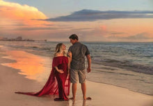 Load image into Gallery viewer, Chiffon Shawl Maternity Photography Props Elegant Maxi Gown
