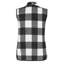 Load image into Gallery viewer, Ladies Plaid Sleeveless Vest Turn Down Neck Open Front Cardigan
